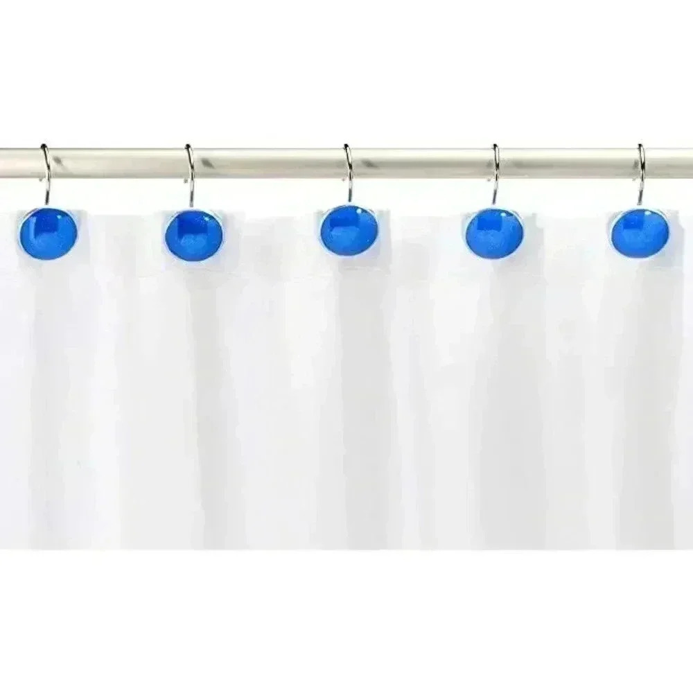 Shower Curtain Hooks - Button, Blue - Picture 2 of 2